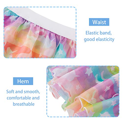 image for Fanient Toddler Girls Ballet Dance Chiffon Wrap Skirt Unicorn Print Da