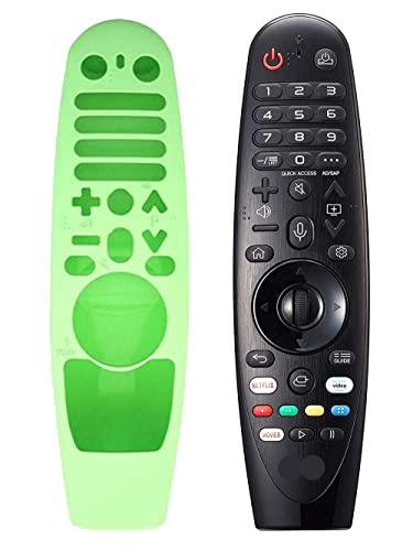 ETUZI Silicone Protective Remote Cover for LG Smart TV Remote Control AN-MR600 / AN-MR650 / AN-MR18BA / AN-MR19BA Remote Case for LG 3D Magic Remote with Lanyard (Luminous Green)