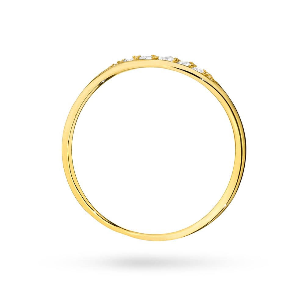 MARKO Eleganter Damenring aus 333 Echtgold – Feine Goldschiene mit funkelnden Zirkonia | Zeitloser Verlobungsring & Eheringe Ring Gold Damen | Vorsteckring Schmuck Gold Jewelry