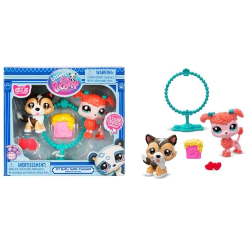 Littlest Pet Shop Mins Figures Set of 2 S2-88&89 Shetland Shepherd With Poodle Dog
