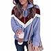 Automne/Hiver Mode Femmes Col Montant à Manches Longues Pull en Peluche Zipper Cardigan Contraste Couleur Veste en Laine Top