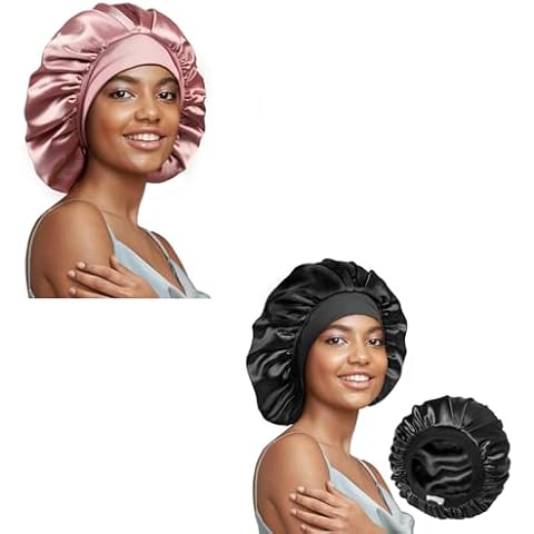 2 Pack Umisleep 22 Momme 100% Real Mulberry Silk Bonnet for Sleeping Women Cover