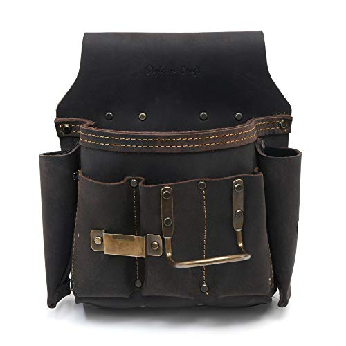 Style N Craft 70685-6 Pocket Drywall Hanger's Tool Pouch in Oiled Top Grain Leather