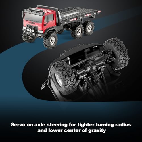 Image of FairRC 1 /18 RC Crawler CR18P Arktos 6x6 RC Crawler, High Performance RC Rock Crawler with Flatbed & Portal Axles, Hobby Grade RC Truck Crawler, Remote Control RC Car for Adult RTR (Black)