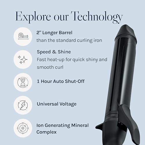 Image of Bio Ionic Long Barrel Curling Iron with Moisture Heat Technology & NanoIonic MX Versatile Curling Wand - Multiple Barrel Sizes for Tight, Classic, Loose & Soft Curls