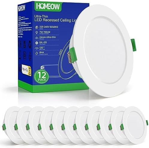 HOMEOW 12x Faretti LED da Incasso per Cartongesso, 220V 7…