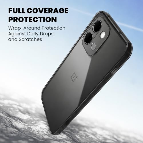 Image of VONZEE Compatible with Oneplus nord 6 5g Back Cover Case Clear,[ Anti Yellow ][Military Grade Protection] Hard PC Back Cover Transparent-Black