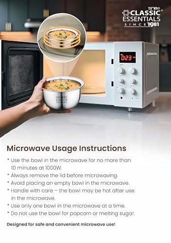 Image of Sanjeev Kapoor by Classic Essentials Stainless Steel Mixing & Serving Bowl Microwave-Safe Solid, Durable, Elegant, Mirror Finish Bow (Silver, 750ML)