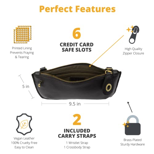 Image of Joy Susan Women's Fashion Purse Mini Crossbody Wristlet Clutch Handbag - Black