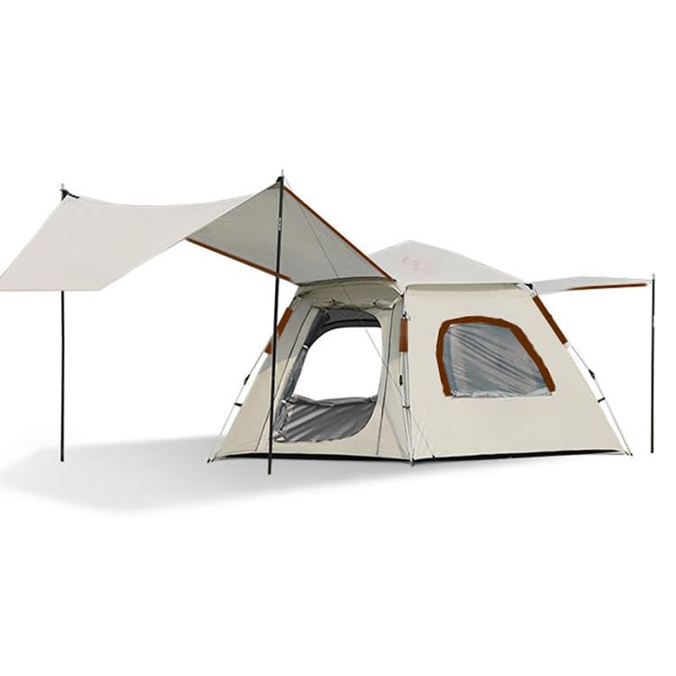Carpa de camping con toldo, apertura rápida automática, portátil miniatura 1