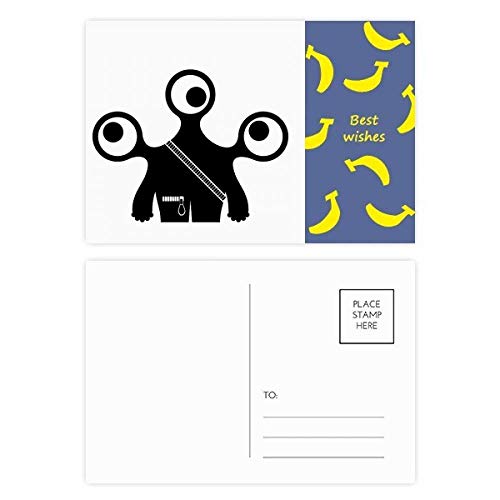 Carte postale Alien Monster Banana merci carte postale multicolore 5,7 x 3,8 pouces lot de 20