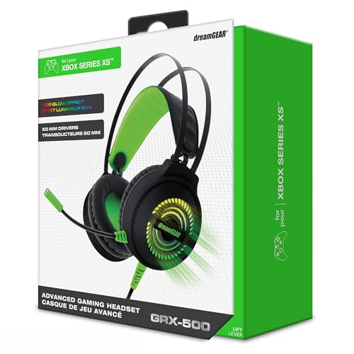 Image of DreamGear GRX-500 Gaming Headset for Xbox X, LED Lights, Compatible with PS5,Switch, Xbox One