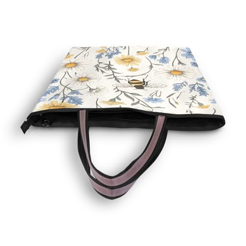 Image of Women Turtle Tote Bag Polyester Handbag Zippered Tote Bag Turtle Tote Purses,Summer Beach Tote Bag