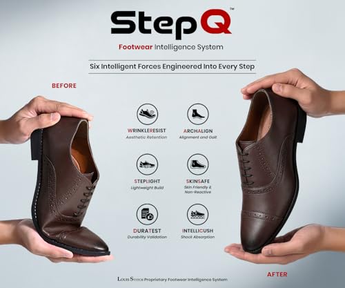 Image of LOUIS STITCH Men's Formal Lace-up Oxford Shoes for Men | Solid Design | Ideal for Formal, Business Casual, and Parties (LSRG OX)