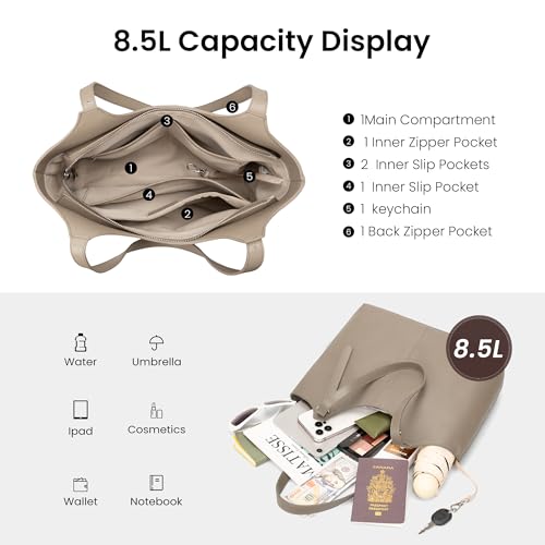 Image of befen Genuine Leather Tote Bags for Women, Real Leather Shoulder Handbags Satchel Purses with Adjustable Strap