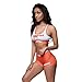 PSD Women's Hooters Uniform Style Boy Shorts Underwear for Women, Hooters Owl Print Orange White Boyshorts Panties for Women