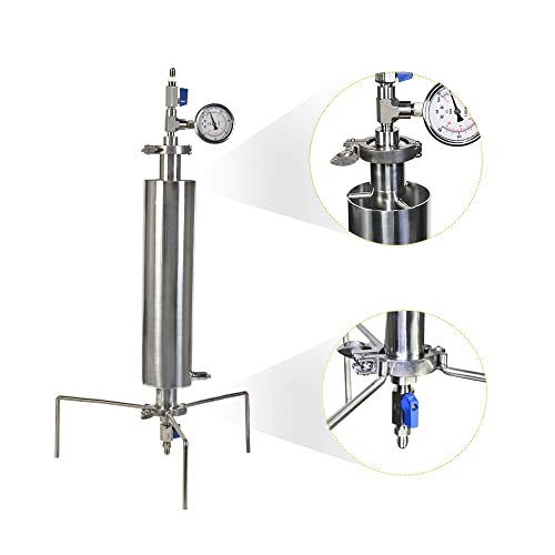 Hnzxib HNZXIB003 Closed Loop Extractor,1.5'' Double Layer Stainless Steel Vacuum Chamber/Tube 90 Gram thumb #2