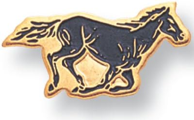 SHOP AWARDS AND GIFTS Mustang Horse Mascot Metal Enamel Lapel Pin, School Sports Team, Varsity Letterman Jacket Pins, Bulk Pack of 12, Poly Bagged, 3/8 Inch