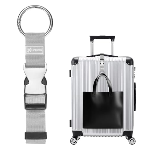 Image of M METERXITY 1-Pack Add A Bag Luggage Strap, Adjustable Suitcase Belt for Connecting Luggage /Backpack /Jacket, Carry Strap with Ring Buckle [Gray]