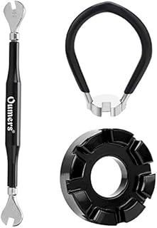 Oumers 3 Pack of Bike Spoke Wrench Kit, Forged Steel Bike Rim Correct Tool Bicycle Spoke Tool-Black