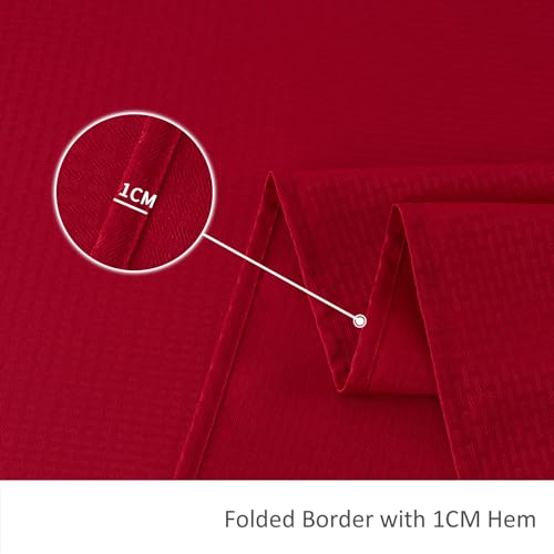 maxmill Rectangle Christmas Tablecloth Weaved Texture Waterproof Spillproof Wrinkle Free Table Cloth, Kitchen Dining Room Decoration, Holiday Party, Banquet Event Dinner, 52 x 70 Inch, Red – Image 7