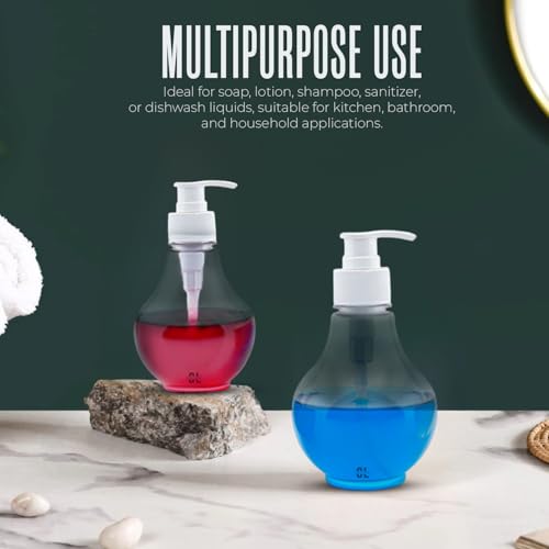 Image of (Pack of 2) Soap Dispenser for Kitchen Sink Bathroom Wash Basin | Plastic Lamp Design Soap Pump Dispenser | Dish Soap Liquid Dispenser for Countertop Kitchen & Bathroom 150 Ml