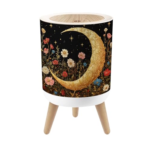 Caneca de basura pequeña con tapa y patas 7L redonda
