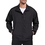 Aoyoting Mens Windbreaker Jackets Lightweight Travel Jackets Spring Summer Packable breathable Black M