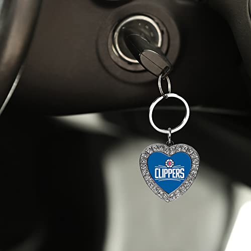 Image of Rico Industries NFL Football Rhinestone Heart Keychain - Great Accessory