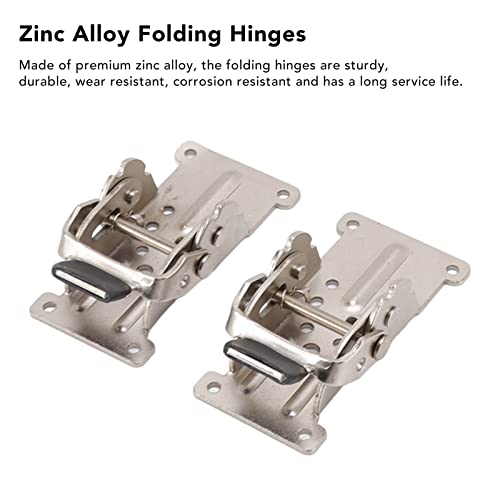 2Pcs Zinc Alloy Folding Hinges, 180 Degree Self Locking Hinge Set for Cabinet Wardrobe Door - Image 4