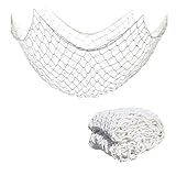 Climbing Net, 26x26FT / 8x8(M) Playground Netting (Rope Dia 0.6cm), Rope Nets for Safety and Decoration: Indoor & Outdoor Use, Tree House, Back Yard, Jungle Gyms, Monkey Bar Security Mesh（White）