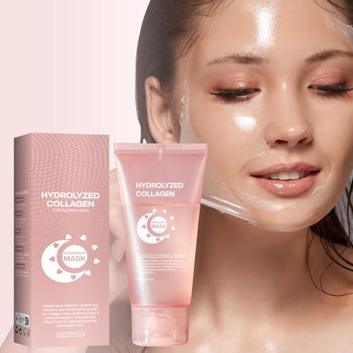 Collagen Night Wrapping Mask,Collagen Maske Gesicht Overnight, Kollagen Maske Overnight,Bio Collagen Face Mask,Collagen Overnight Wrapping,Hydrolyzed Collagen for Glowing Skin(1Stück)