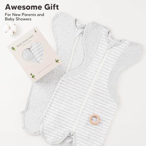 Image of Susurration 2-Pack Baby Swaddle Sleep Sacks - Swaddles for Newborns, Infant 0-1-3 Months, Baby Girls, Boys, Soft & Snug Newborn Sleep Sack, Nursery Swaddling Blankets(1-3M, 8-13lb)
