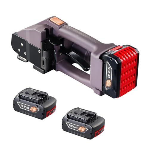 VEVOR Flejadora Eléctrica para Flejes PP PET de 1-2 cm Herramienta Flejadora Eléctrica Portátil con Pantalla Digital Máquina Flejadora Automática a Batería para Cajas de Embalaje de Palets