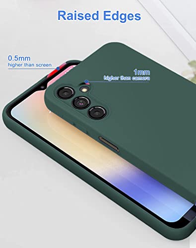 Image of DIZORO Microfiber Candy Case Compatible for Samsung A14 5G Smooth Touch Cushion Liquid Soft Silicone Gel Rubber Premium Mobile Accessories Non-Slip Full Body Protective Case Shockproof - Forest Green