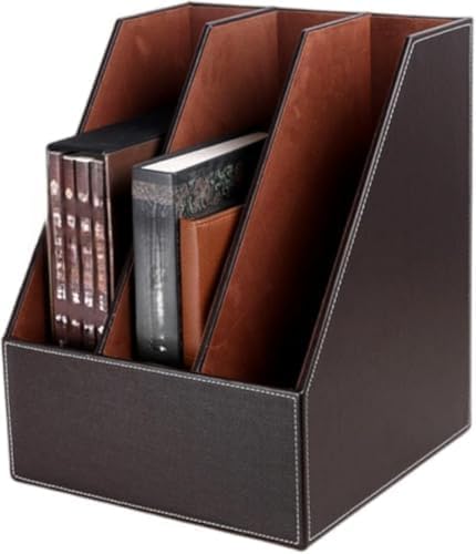 AOBOPOファイルボックス A4対応 ファイルスタンド 書類収納 PUレザー 卓上収納ラック デスク整理ボックス 大容量 オフィス収納 文具整理 雑誌/新聞/小物入れ