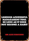 Sir Alex Ferguson Sir Alex Ferguson Poster Vintage Metal Sign Home Man Cave Art (Aluminum) 12 x 8 inches