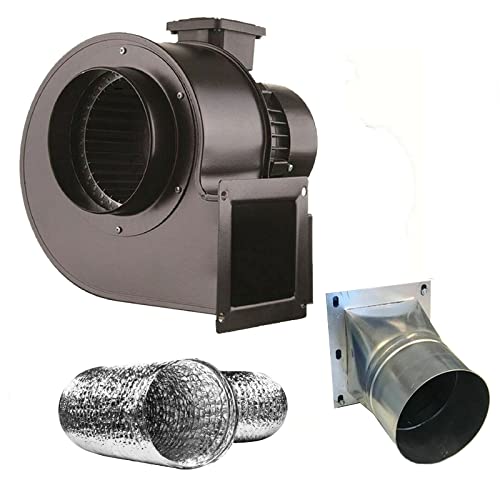 Ventilateur radial 1950 m³/h 230 V avec bride et tube flexible en aluminium - Ventilateur centrifuge - Ventilateur radial