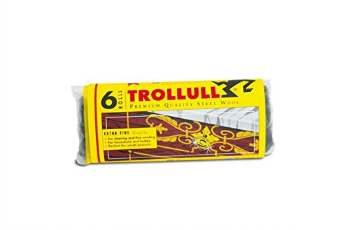 TROLLULL Handy Rolls, Steel Wool | Wire Wool polishes small objects, smooths wood, removes dirt on tiles, cleans glass, 6 rolls