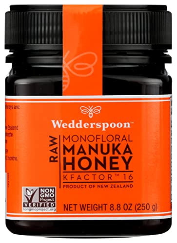 Wedderspoon Raw Monofloral Manuka Honey KFactor 16 Kosher Halal Non-GMO 8.8 Ounce (Pack of 6)