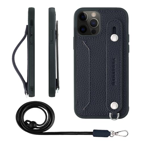 HANATORA for iPhone 12 12Pro �P�[�X �{�v �ϏՌ� �w�ʃx���g �X�g���b�v�����O �X�}�z�P�[�X �X�}�z �X�^���h�@�\ �l�b�N�X�g���b�v �t�� �J�[�h�|�P�b�g �V�������N���U�[ �M�t�g �l�C�r�[ CGHGZ-12Pro-Navy