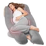Nuliie Coussin de Grossesse pour Dormir, Oreiller de Corps Complet en Forme de U, Soutien ...