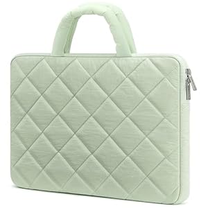 RAINYEAR Puffy Laptop Sleeve 14-15 Inch Compatible with Lenovo Thinkpad Ideapad HP Pavilion Acer Dell Asus Vivobook Chromebook Notebook, 13"-15" Macbook Air/Pro M4 M3 M2 M1 Protective Case, Green