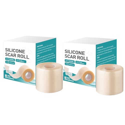 2 Piezas Parches Cicatrizantes Reutilizables Rollo De Vendajes Hidrocoloides Tiritas Cicatrizantes Médicas Para Cesáreas & Queloides, Hipoalergénico, Transpirable, Impermeable(4CMx150CM)