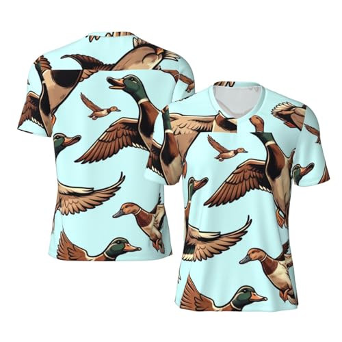 Stylish Athletic Sports Jersey Flying-Mallard-Ducks Men's Rugby Jersey 4X-Large Black