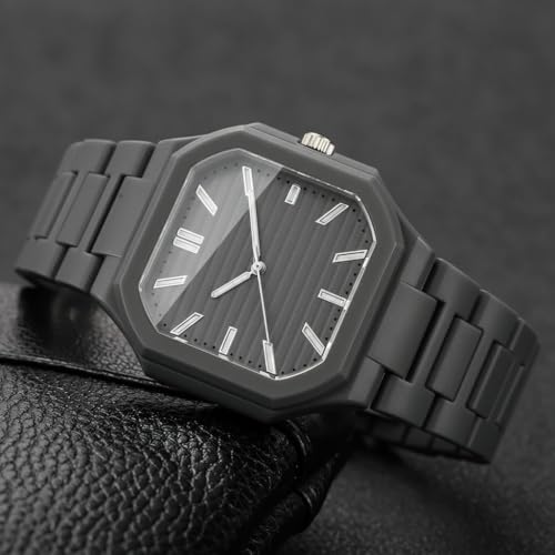 Image of Shocknshop Minimalist Creative Square Analog Casual Plastic Chain Strap Wrist Watch for Men Boys -WCH382