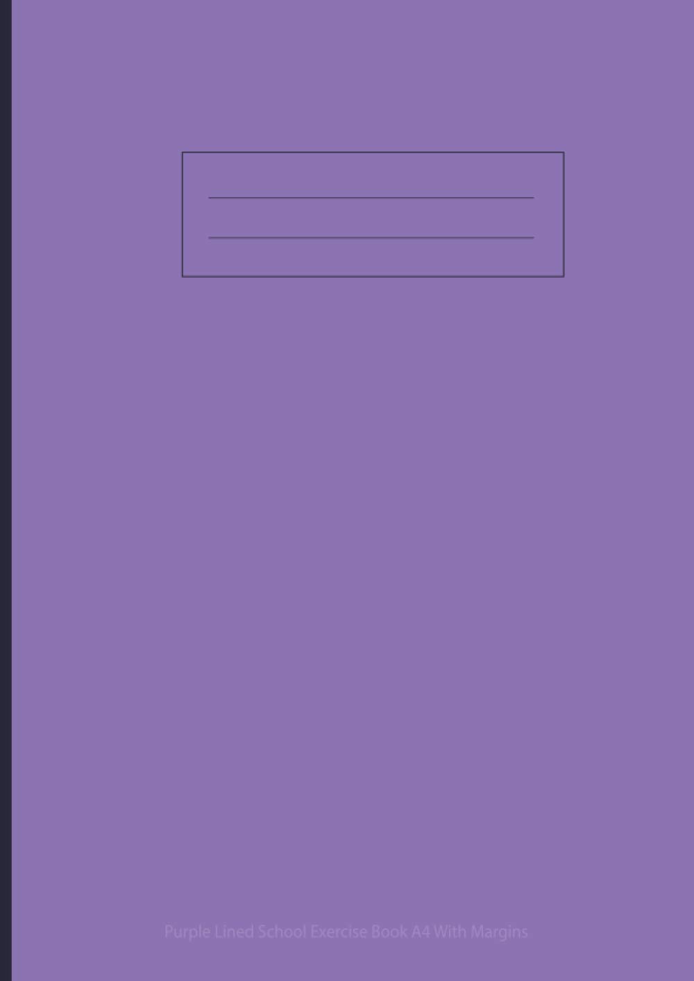 Purple Lined School Exercise Book A4 With Margins: A4 Notebooks, 100 Page, Assorted Colours