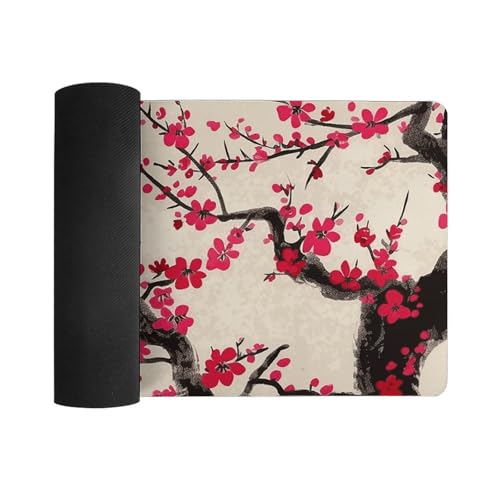 Desk Pad Protector 24x12 Inch Extended Japanese Cherry Blossom miniatura 3