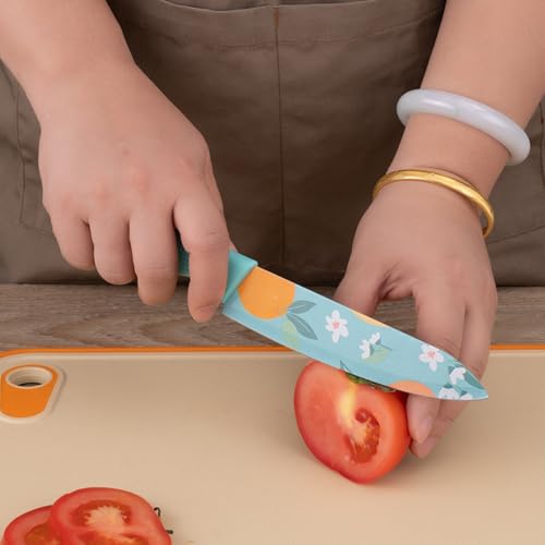 Image of Zibuyu 3 Piece Kitchen Knife Set, High Carbon Stainless Steel Paring Knife for Kitchen Use with Non Stick, Non-Slip Handle, Coating for Fruit and Vegetable Cutting