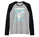 El amor de una abuela nunca dice no a los gatos abuela Camiseta Manga Raglan